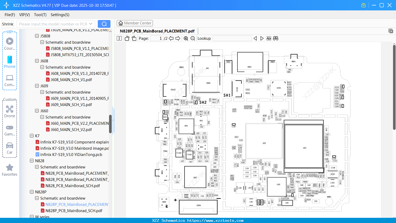 Infinix N828P_PCB_MainBorad_PLACEMENT